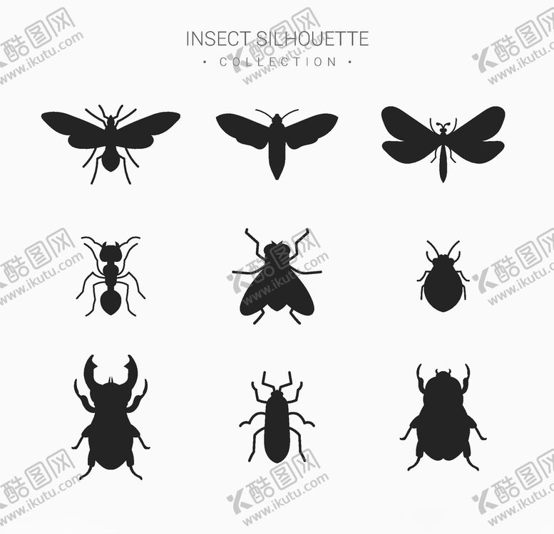 编号：34617109190312421898【酷图网】源文件下载-昆虫剪影