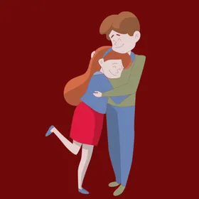 手绘情侣恋人卡通爱男女