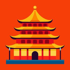 中国风古建筑插图