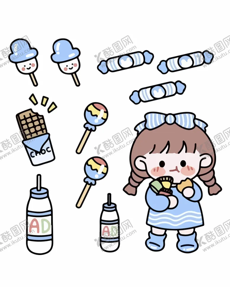 编号：03647109141749341758【酷图网】源文件下载-女孩手账系列小动物时尚