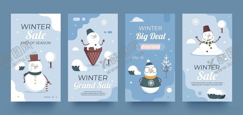 编号：82601307012007303545【酷图网】源文件下载-冬季雪人主题节日卡片