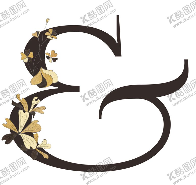 编号：36910810020252591577【酷图网】源文件下载-手绘花叶字母