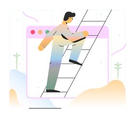 卡通系列插画图片购物商务办公电脑房屋