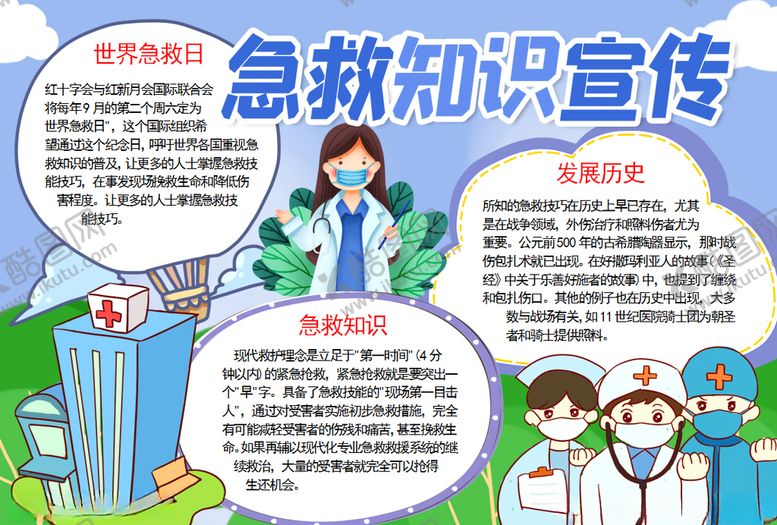 编号：46696510300613165072【酷图网】源文件下载-急救知识小报