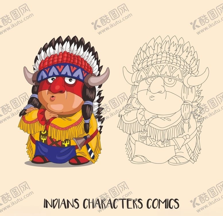 编号：48062009201312591283【酷图网】源文件下载-卡通印第安人