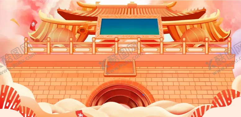 编号：92698203062121037016【酷图网】源文件下载-城墙电商展板