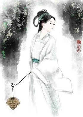 国风侍女插画