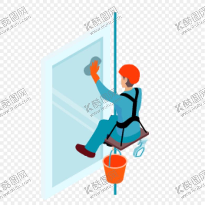 编号：43096301141918082196【酷图网】源文件下载-擦玻璃插画