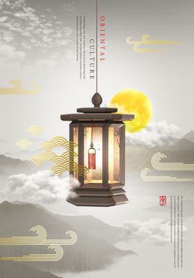 中国风灯笼新年边框