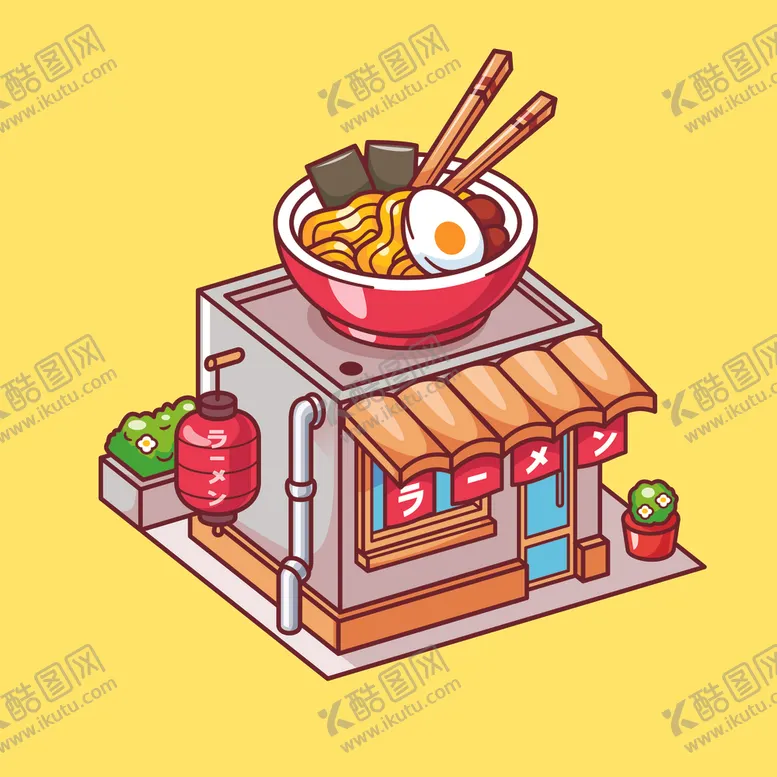 编号：54601302180612064202【酷图网】源文件下载-矢量卡通拉面店