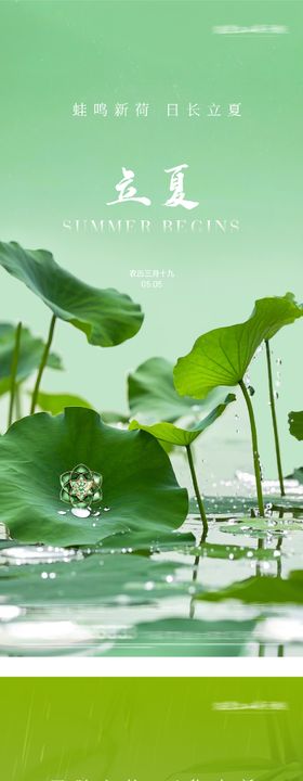 地产谷雨立夏风景海报