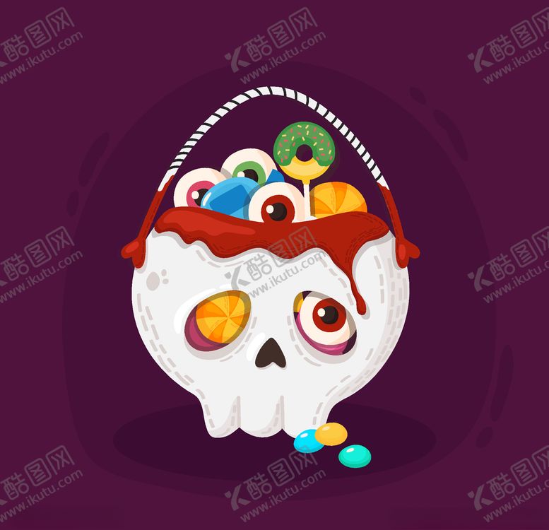 编号：24513506271228495234【酷图网】源文件下载-万圣节糖果篮子