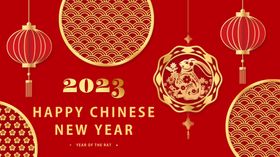新年快乐春节贺卡兔布置兔展板