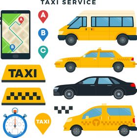 出租车服务相关图标集合