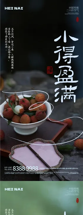二十四节气小满意境海报