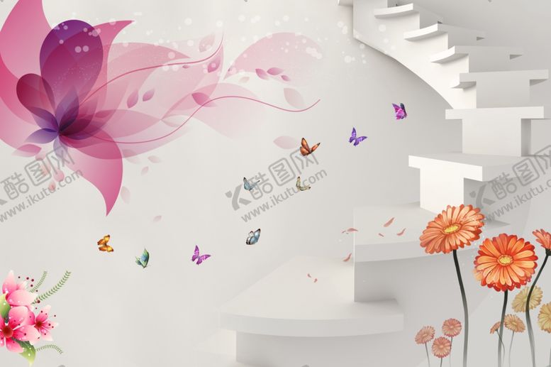 编号：38561106250908224107【酷图网】源文件下载-3D花背景墙