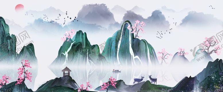 编号：15282510051714079113【酷图网】源文件下载-中式背景墙中式背景素材背景