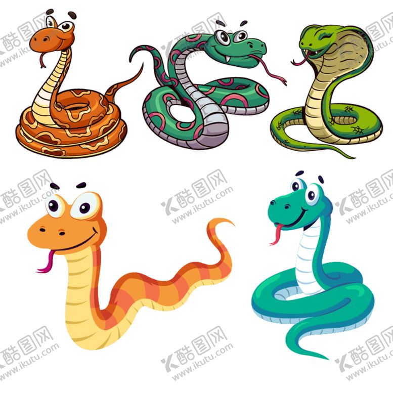 编号：45958912102324337051【酷图网】源文件下载-眼镜蛇卡通插画