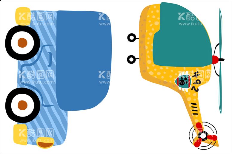 编号：58697309140803372318【酷图网】源文件下载-卡通小汽车直升飞机的士车灯