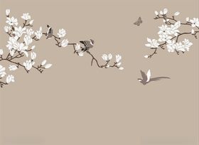玉兰和飞鸟