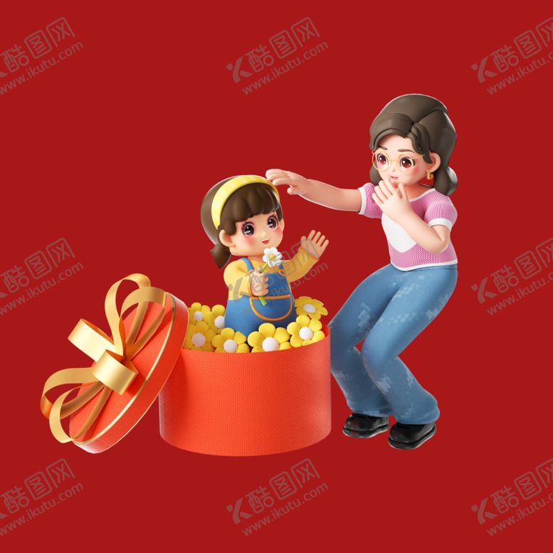 编号：99472002171837196536【酷图网】源文件下载-手绘亲子人物