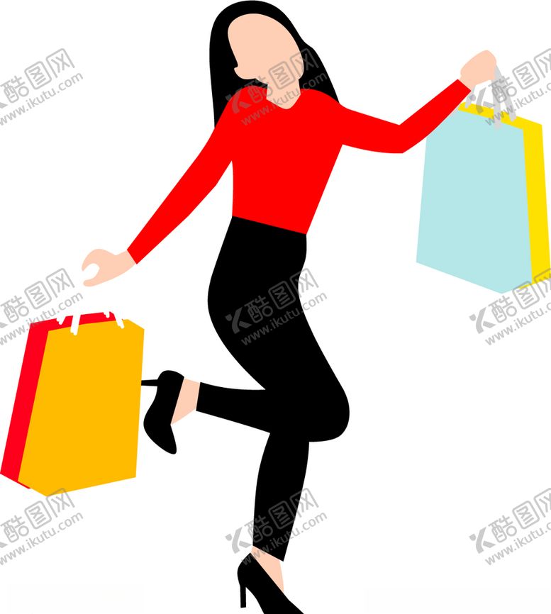 编号：71182210220303322125【酷图网】源文件下载-女性购物矢量剪影