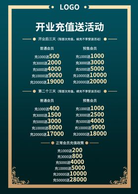 美容院充值送