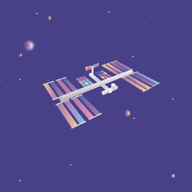 宇宙星空宇航员飞船插画图片