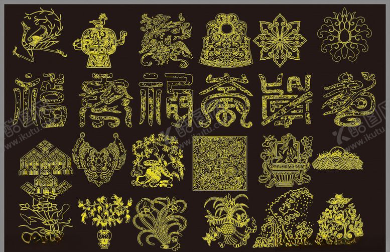 编号：76875810181442331650【酷图网】源文件下载-金色花纹花边边框角花