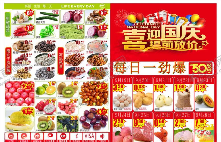 编号：54038707080927305104【酷图网】源文件下载-超市国庆宣传单页