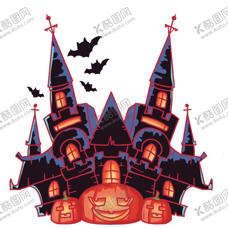 编号：98859609131602518137【酷图网】源文件下载-南瓜僵尸南瓜头蝙蝠鬼屋