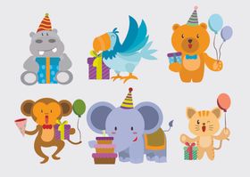 卡通节日动物