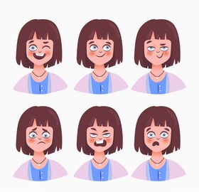 不同表情AI矢量图包人物