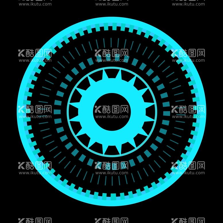 编号：20577912011555561830【酷图网】源文件下载-科技可视化数字旋转圆形圆环图标