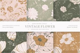 复古花卉图案集合