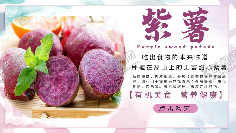 编号：38035512100350175586【酷图网】源文件下载-紫薯展板