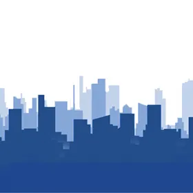 城市剪影著名建筑炫彩楼房