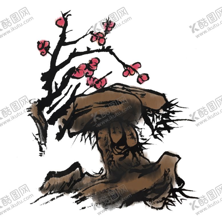 编号：82184304302142563632【酷图网】源文件下载-水墨梅花