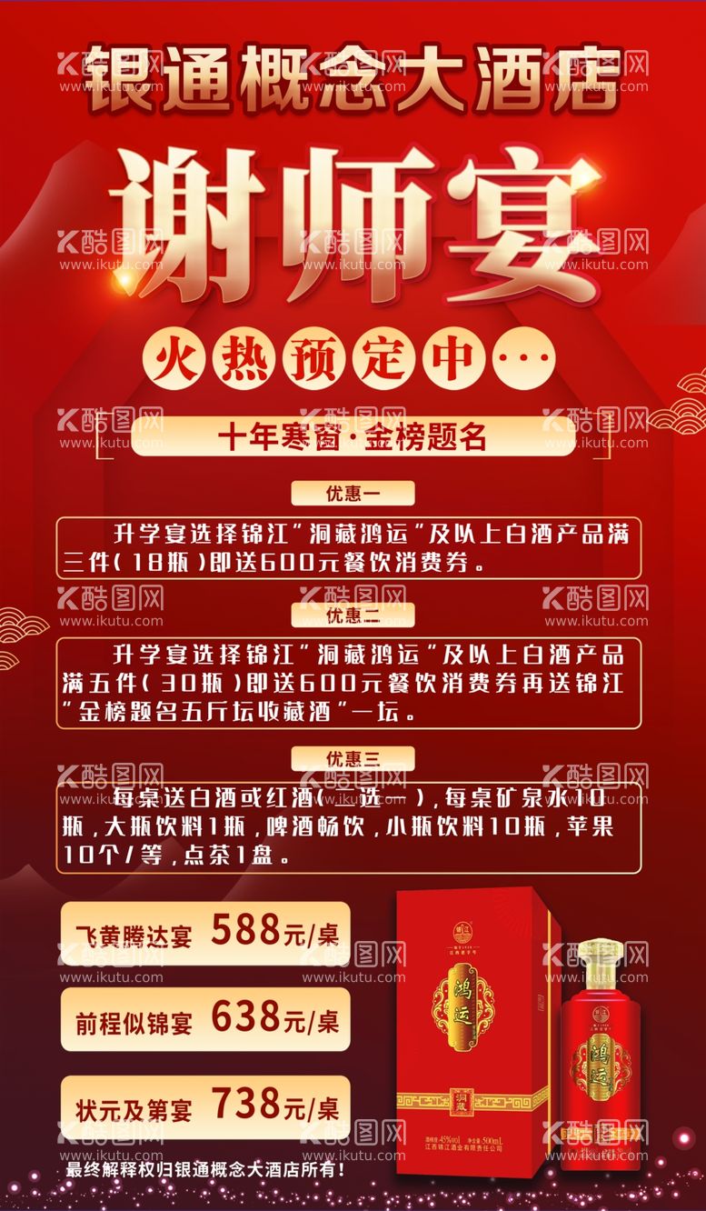 编号：88941801220958551939【酷图网】源文件下载-谢师宴