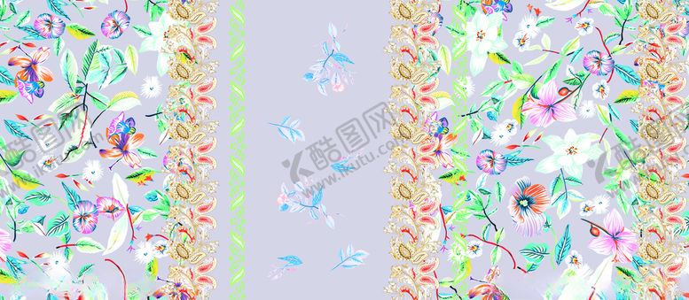 编号：77517306182123564032【酷图网】源文件下载-佩斯利图案腰果清新分色定位图