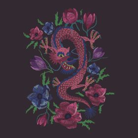 龙纹绣花