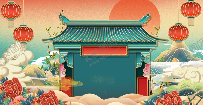 编号：28988301260524084620【酷图网】源文件下载-国潮背景图