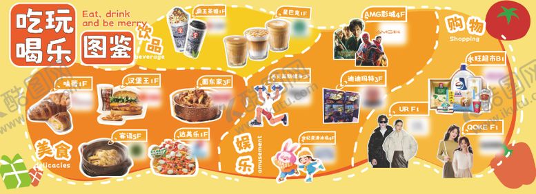 编号：77092411231920047699【酷图网】源文件下载-美食地图围挡