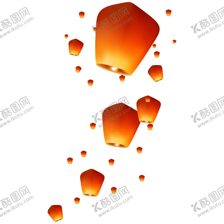 编号：50651201271711288631【酷图网】源文件下载-漫天国风许愿孔明灯中秋元宵节