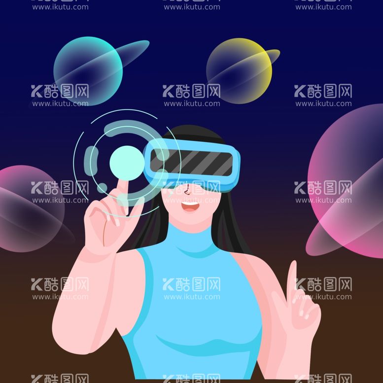 编号：89169312080532299289【酷图网】源文件下载-星空宇宙vr眼镜