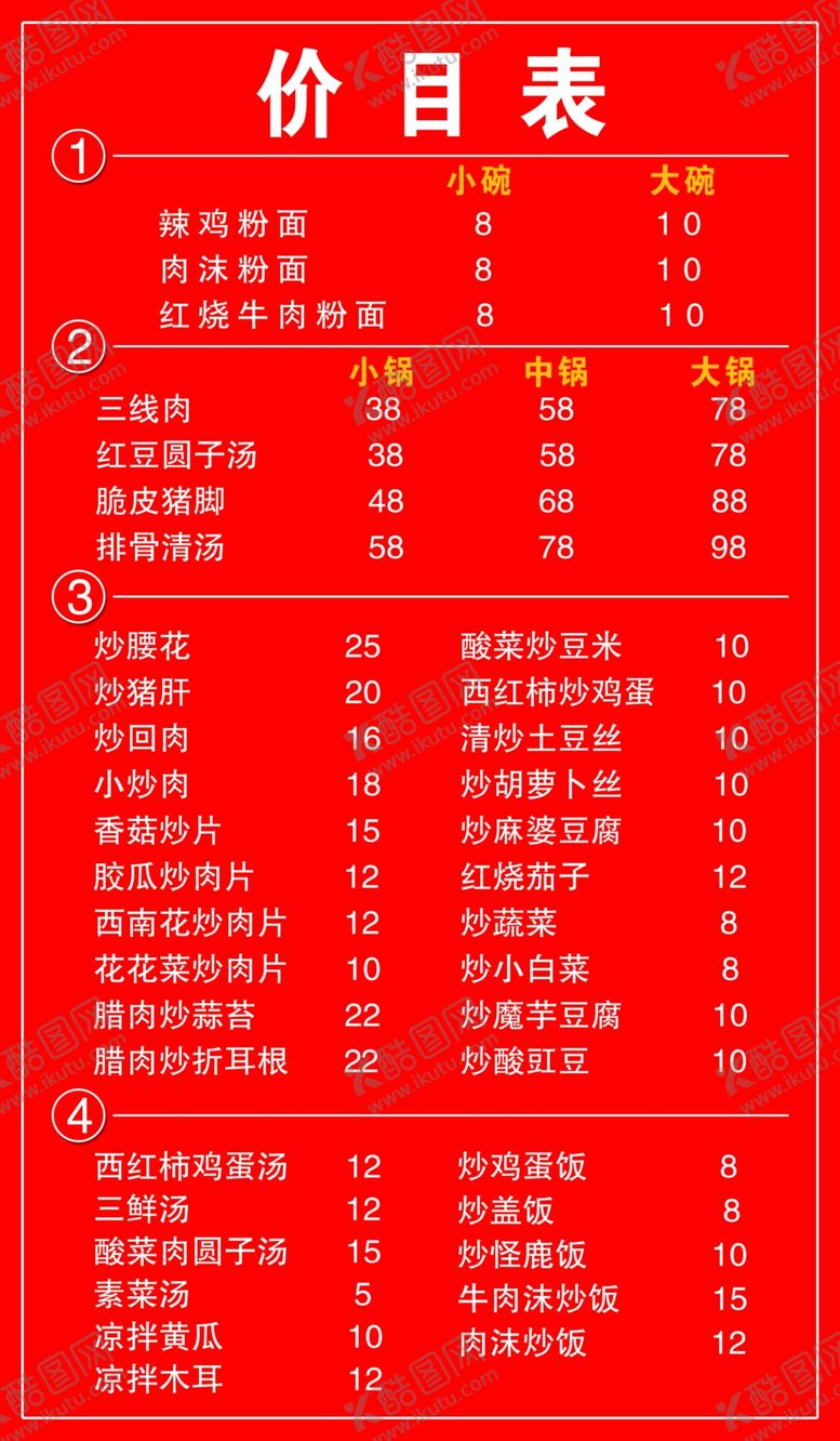 编号：31777607010317353400【酷图网】源文件下载-餐馆菜单