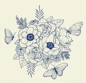 矢量线条花
