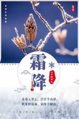 霜降海报节气创意极简传统节气