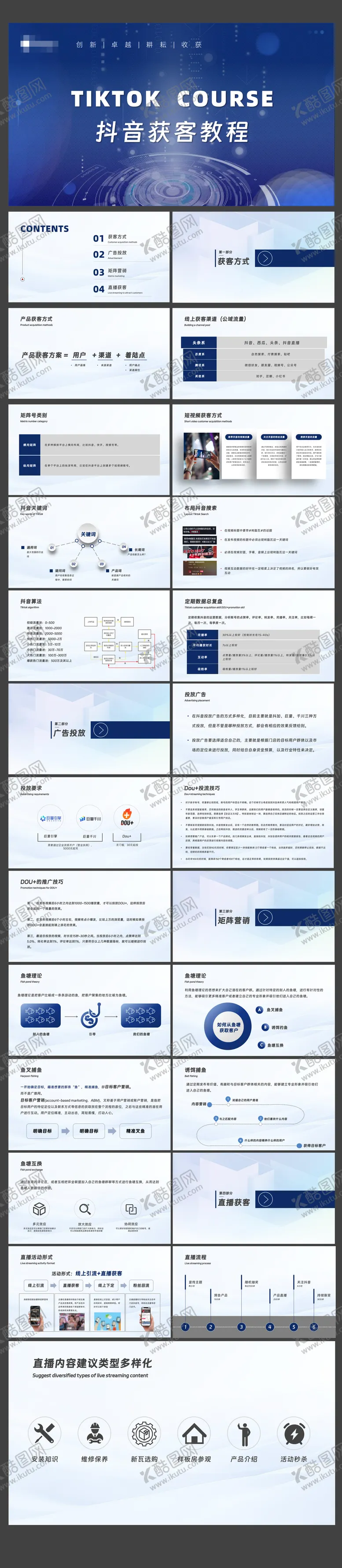 编号：94235012050158479378【酷图网】源文件下载-抖音获客教程PPT