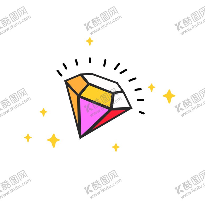 编号：10922309280218164919【酷图网】源文件下载-手绘钻石宝石水晶珠宝免扣素材